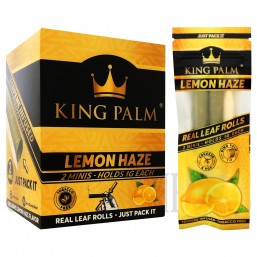 KP-120 King Palms All Natural Hand Rolled Leaf | 2 Mini Rolls | 20 Pack | Lemon Haze
