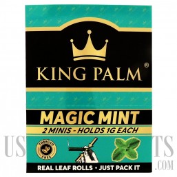 KP-121 King Palms All Natural Hand Rolled Leaf | 2 Mini Rolls | 20 Pack | Magic Mint