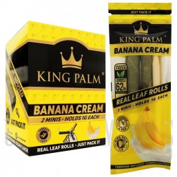 KP-122 King Palms All Natural Hand Rolled Leaf | 2 Mini Rolls | 20 Pack | Banana Cream