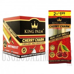 KP-123 King Palms All Natural Hand Rolled Leaf | 2 Mini Rolls | 20 Pack | Cherry Charm
