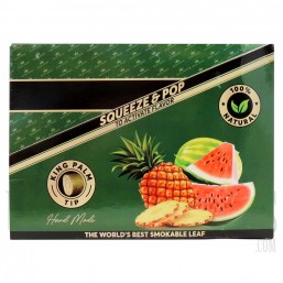 KP-129 King Palms All Natural Hand Rolled Leaf | 2 King Rolls | 20 Pouches Per Display Box | Pine Drip & Watermelon Wave
