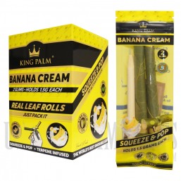 KP-209358 King Palms All Natural Hand Rolled Leaf | 2 Slim Rolls | 20 Pack | Banana Cream Flavor filter