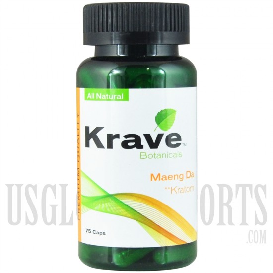 Krave Botanicals. Premium Quality Kratom. Maeng Da. 75 Caps