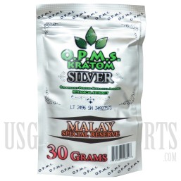 OPMS Silver. Malay Special Reserve Kratom. 30 Grams. 60 Caps