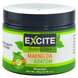 KT-124 Excite Botanicals Kratom Powder. 60 gram. Maeng Da or Bali