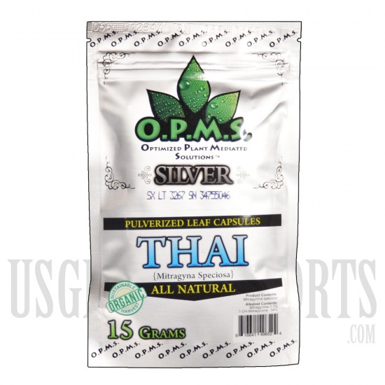 OPMS Silver. Thai Kratom. 15 Grams. 30 Caps