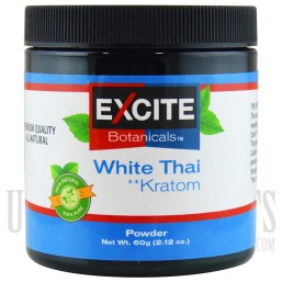 KT-182 Excite Botanicals Kratom Powder. 60gram. White Thai