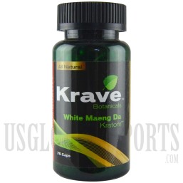 Krave Botanicals. Premium Quality Kratom. White Maeng Da. 75 Caps