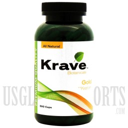 Krave Botanicals. Premium Quality Kratom. Gold. 300 Caps