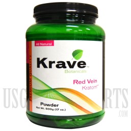 Krave Botanicals. Premium Quality Kratom. Red Vein. 500g - 17 oz