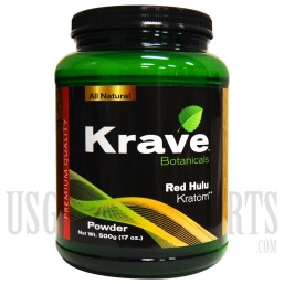 Krave Botanicals. Premium Quality Kratom. Red Hulu. 500g - 17 oz