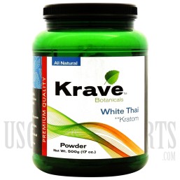 Krave Botanicals. Premium Quality Kratom. White Thai. 500g - 17 oz