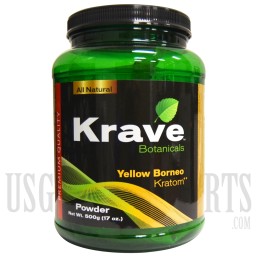 Krave Botanicals. Premium Quality Kratom. Yellow Borneo. 500g - 17 oz