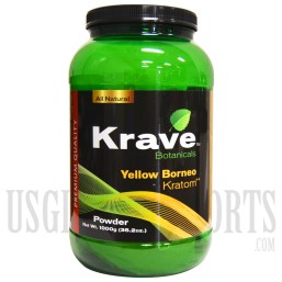 Krave Botanicals. Premium Quality Kratom. Yellow Borneo. 1000g - 35.2 oz