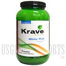 Krave Botanicals. Premium Quality Kratom. White Thai. 1000g - 35.2 oz
