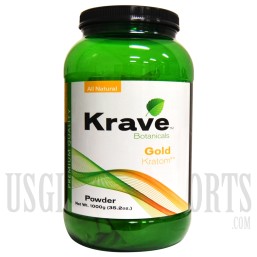 Krave Botanicals. Premium Quality Kratom. Gold. 1000g - 35.2 oz