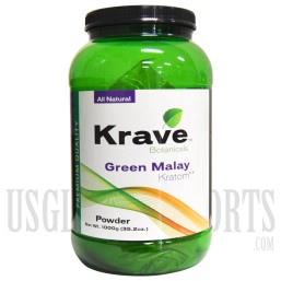 Krave Botanicals. Premium Quality Kratom. Green Malay. 1000g - 35.2 oz
