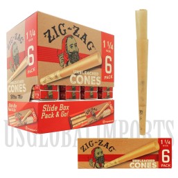 PZZ-12 Zig Zag Unbleached | 1 1/4 Size | 36 Pack Of 6 Cones