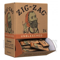 PZZ-18 Zig-Zag Unbleached | 1 1/4 Size | 48 Booklets of 32 Leaves Each