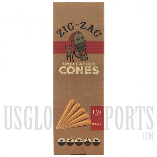 PZZ-8 Zig Zag King Unbleached Cones | 1 1/4 | 100 Cones
