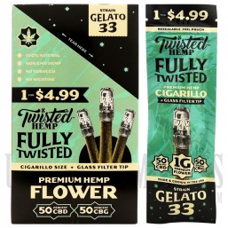 TH-004 Twisted Hemp Fully Twisted Flavored Wraps | 10 Packs - 1 Count | Glass Filter Tip