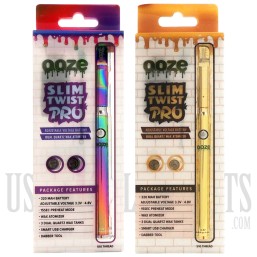 Ooze Slim Twist Pro Pen Battery | 3 Daul Quartz Wax Tanks | 320 mAh | 2 Color Options