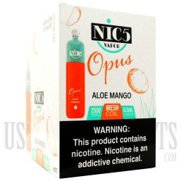 Nic5 Vapor Opus Disposable | 2500 Puffs | 6.5ML | 5% | 10 Pack | Many Flavor Options