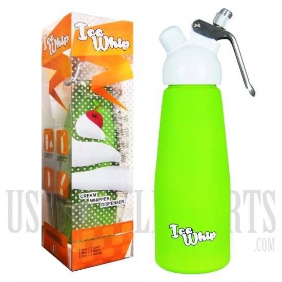 Ice Whip Cream Dispenser. One Liter. Green