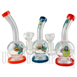6.5" Famous Character Glass Water Pipe | Beaker | Dome Perc l Stemless | 3 Assorted Colors